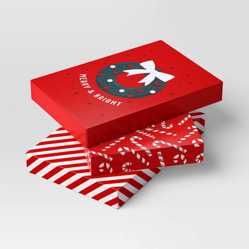 slide 1 of 3, 3ct Christmas Shirt Box Candy Canes Stripes Wreath - Wondershop™, 3 ct