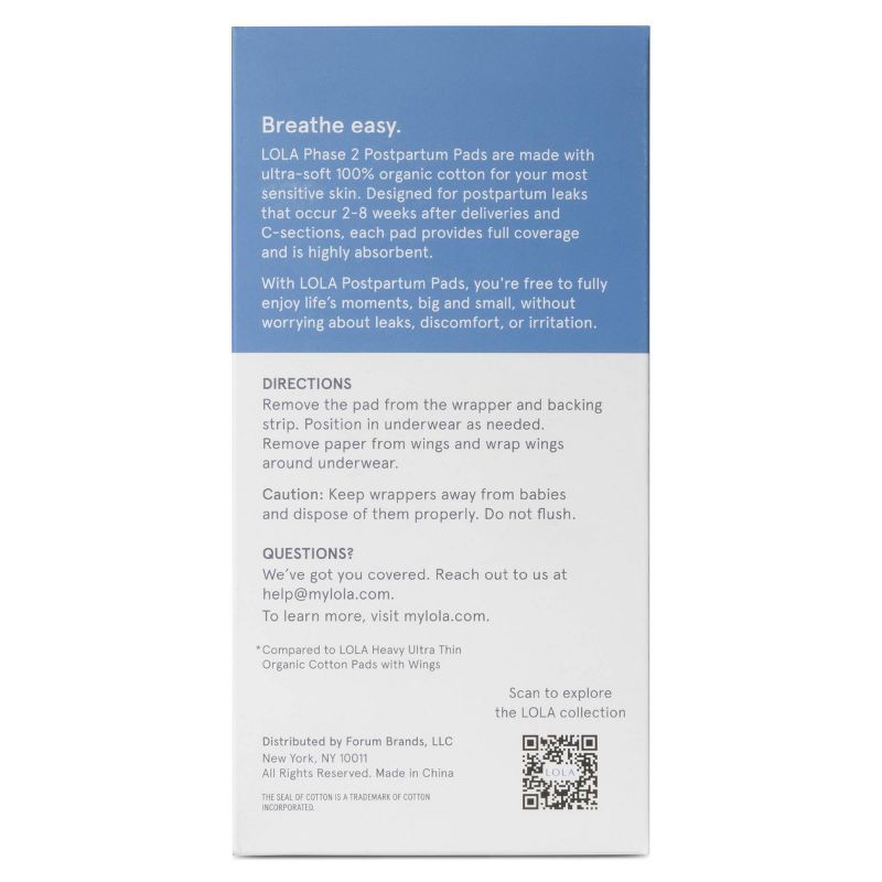 slide 2 of 9, LOLA Phase 2 Postpartum Pads - Heavy Absorbency - 20ct, 20 ct