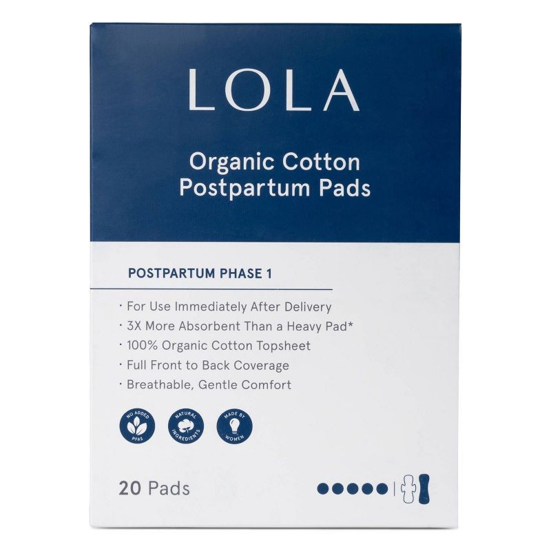 slide 1 of 9, LOLA Phase 1 Postpartum Pads - Maximum Absorbency - 20ct, 20 ct