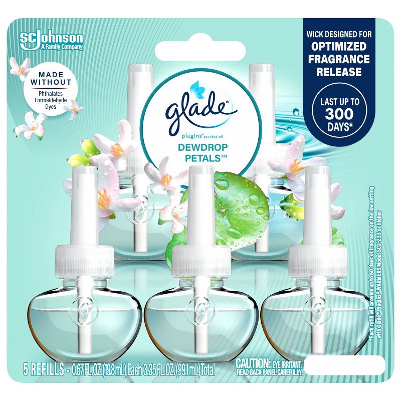 slide 4 of 11, Glade Piso Liquid Air Freshener - Dewdrop Petals - 3.35 fl oz/5ct, 5 ct; 3.35 fl oz
