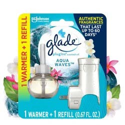Glade Piso Warmer + Refill Starter Air Freshener Kit - Aqua Waves - .67 fl oz