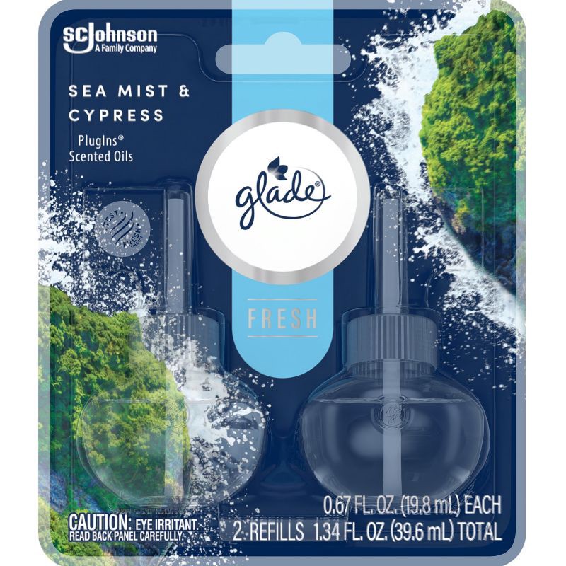 slide 4 of 13, Glade Piso Liquid Air Freshener Refills - Fresh Sea Cypress - 1.34 fl oz/2ct, 2 ct; 1.34 fl oz