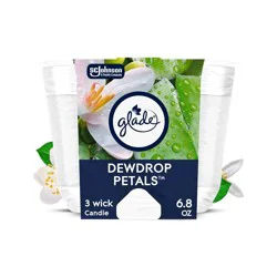 Glade 3 Wick Glass Dewdrop Petals Jar Candle - 6.8oz