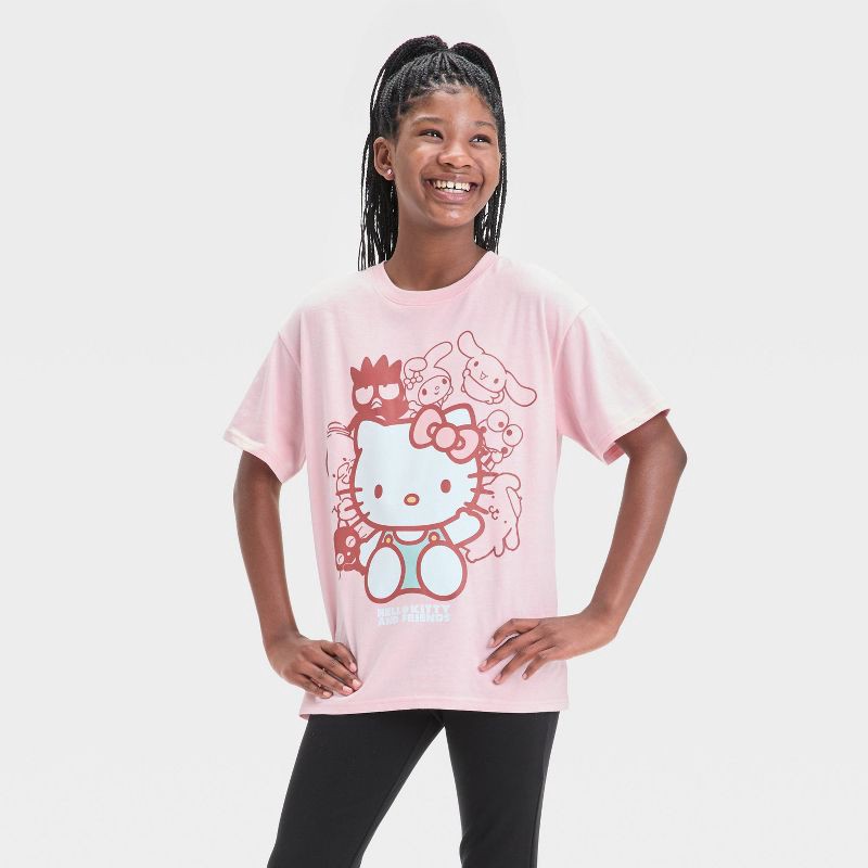 Sanrio Girls' Hello Kitty and Friends Oversized Graphic T-Shirt