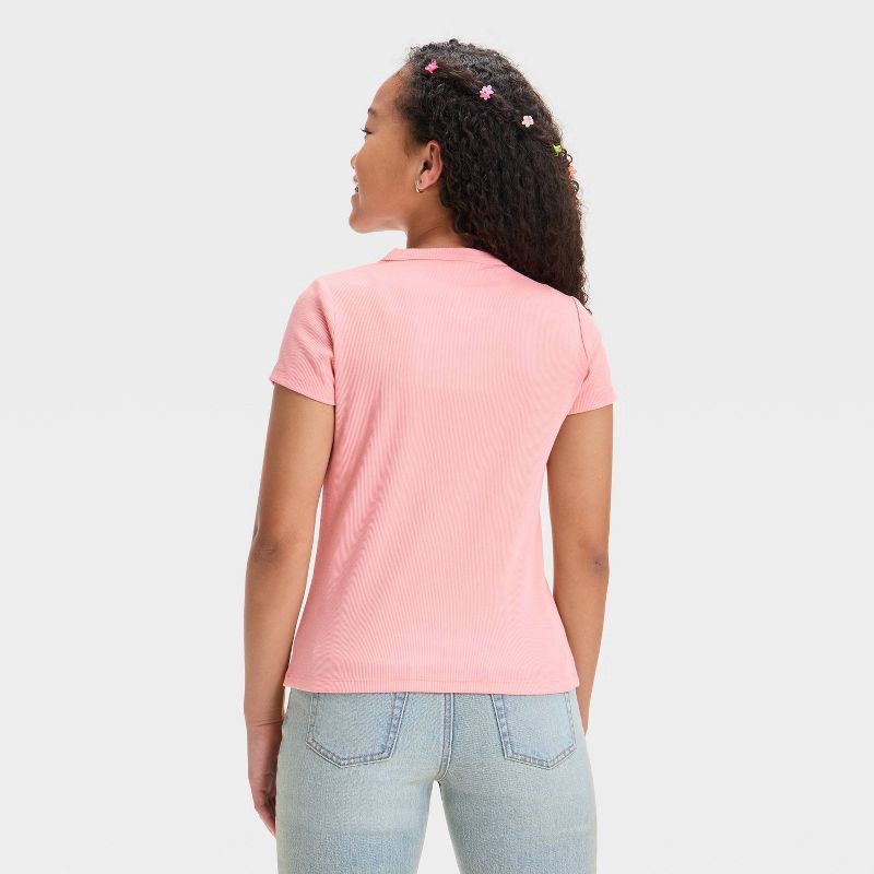slide 3 of 4, Scavenger Hunt Girls' Strawberry Graphic T-Shirt - Pink L, 1 ct
