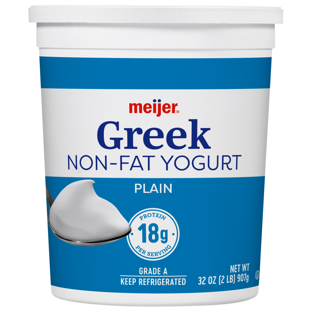 slide 1 of 9, Meijer Plain Greek Yogurt, 32 oz