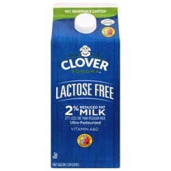 Clover Sonoma UHT Lactose Free 2% Milk - 0.5gal
