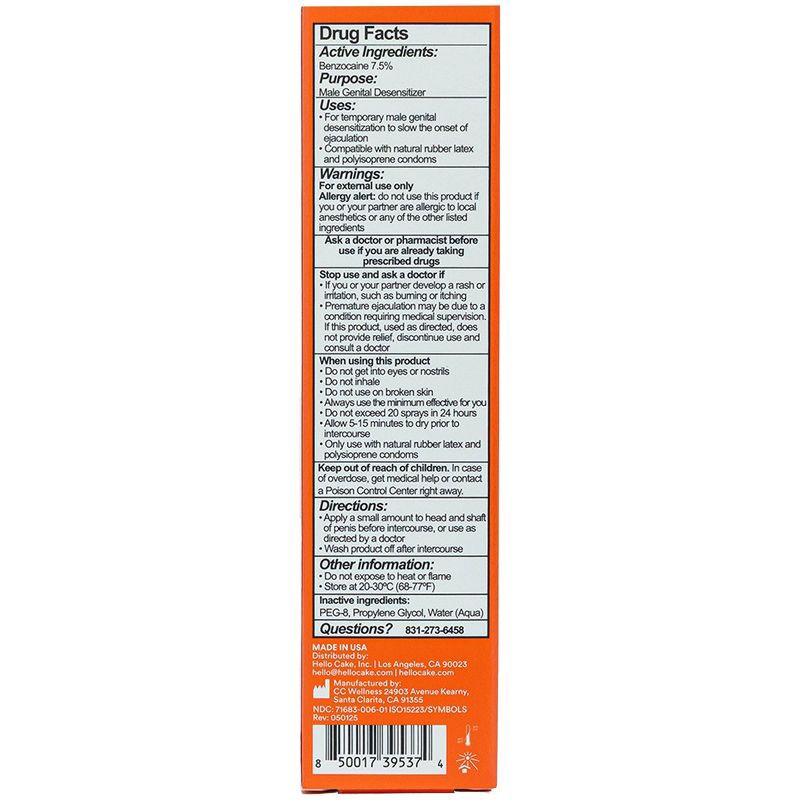 slide 9 of 11, Hello Cake Climax Control Spray - 2 fl oz, 2 fl oz