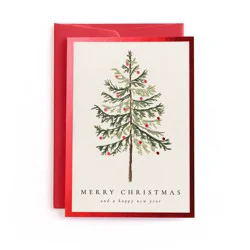 Minted Christmas and New Year Vintage Balsam Greeting Card