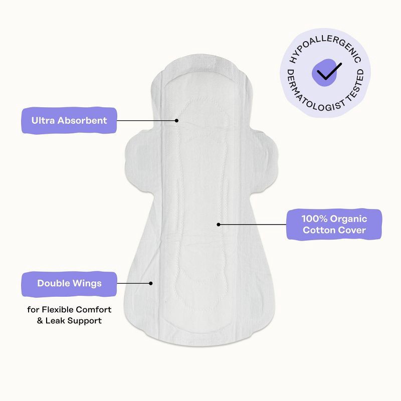 slide 6 of 10, The Honey Pot Company 100% Organic Cotton Cover Calming Herbal Infusion Super Pads - 16ct, 16 ct