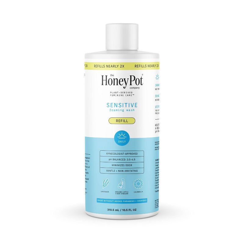 slide 1 of 7, The Honey Pot Company Sensitive Foaming Wash Refill - 10.5oz, 10.5 oz