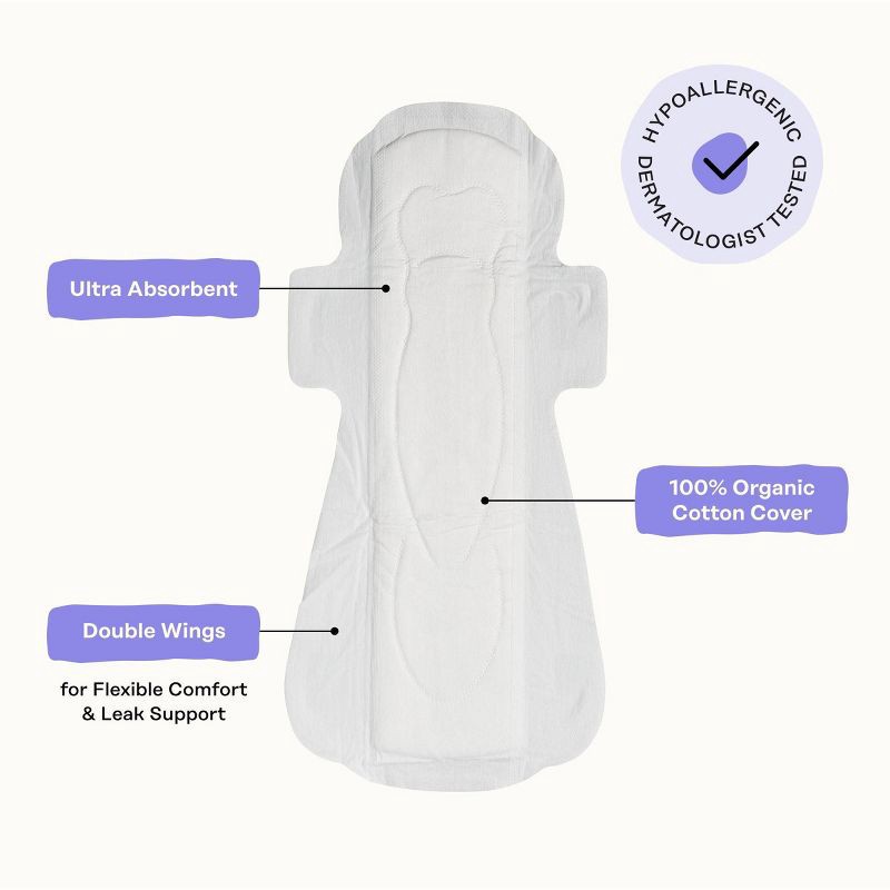 slide 6 of 9, The Honey Pot Company 100% Organic Cotton Cover Calming Herbal Infusion Overnight Pads - 12ct, 12 ct