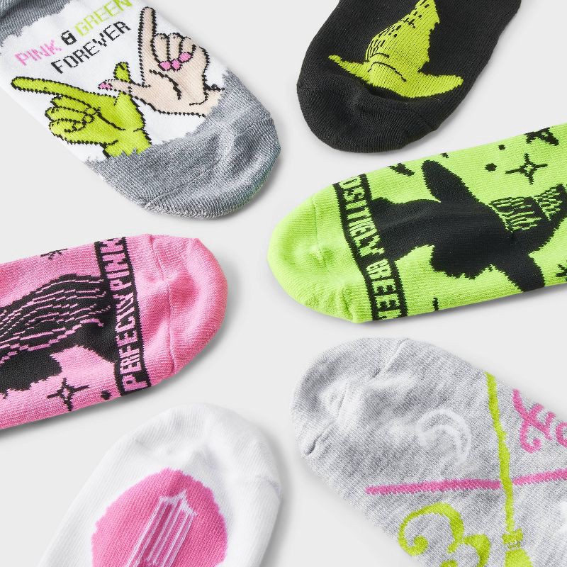 slide 3 of 3, Girls' Wicked 6pk No Show Socks - XS/S, 6 ct
