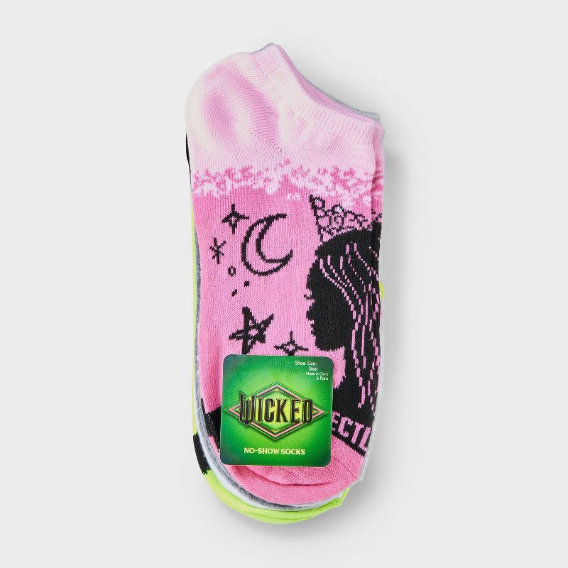 slide 2 of 3, Girls' Wicked 6pk No Show Socks - S/M, 6 ct