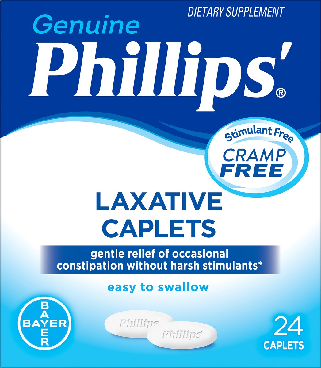 slide 3 of 10, Phillips' Genuine Laxative 24 Caplets, 24 ct