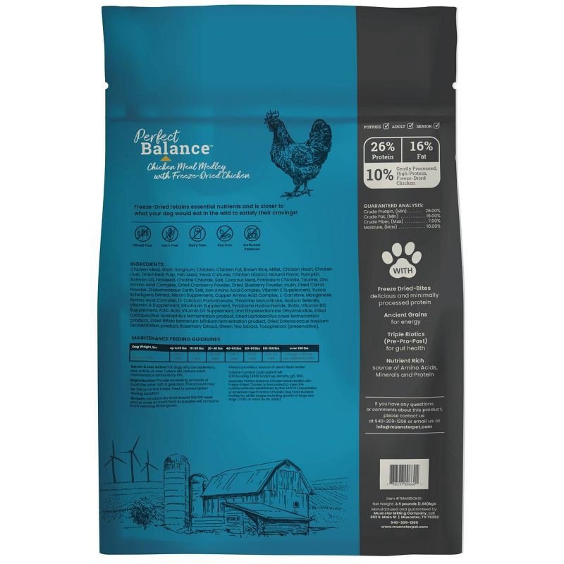 slide 2 of 8, Muenster Chicken Flavor Perfect Balance Kibble and Freeze Dried Dry Dog Food - 3.5lbs, 3.5 lb