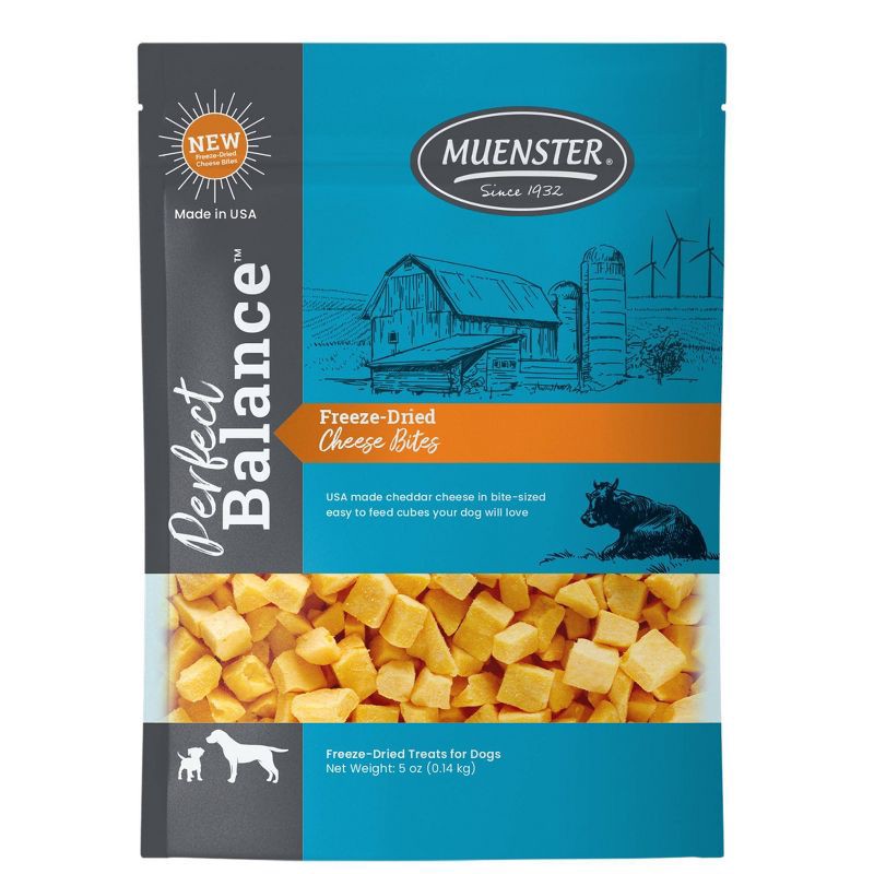 slide 1 of 9, Muenster Perfect Balance Cheese Flavor Freeze Dried Dog Treats - 5oz, 5 oz