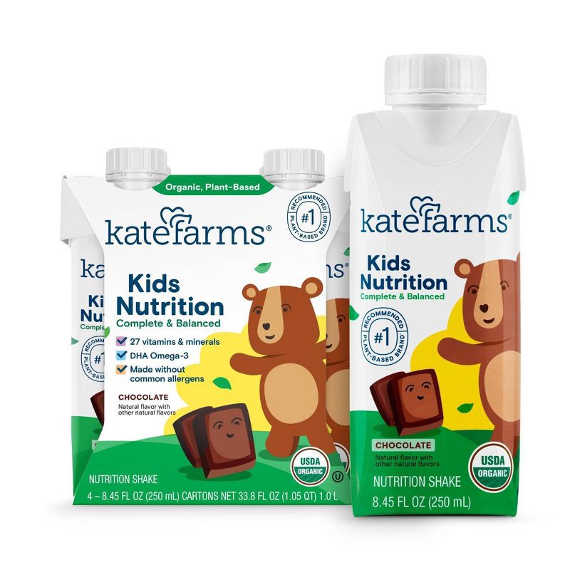 slide 1 of 6, Kate Farms Kids' Nutrition Chocolate Shake - 8.45oz/4pk, 8.45 oz, 4 ct