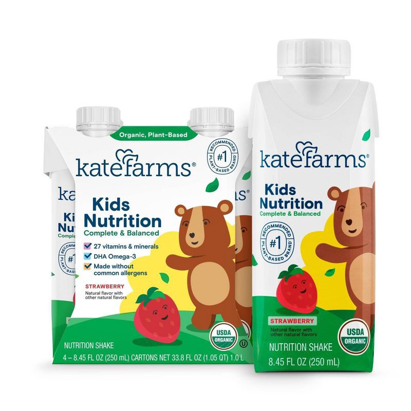 slide 1 of 7, Kate Farms Kids' Nutrition Strawberry Shake - 8.45oz/4pk, 8.45 oz, 4 ct