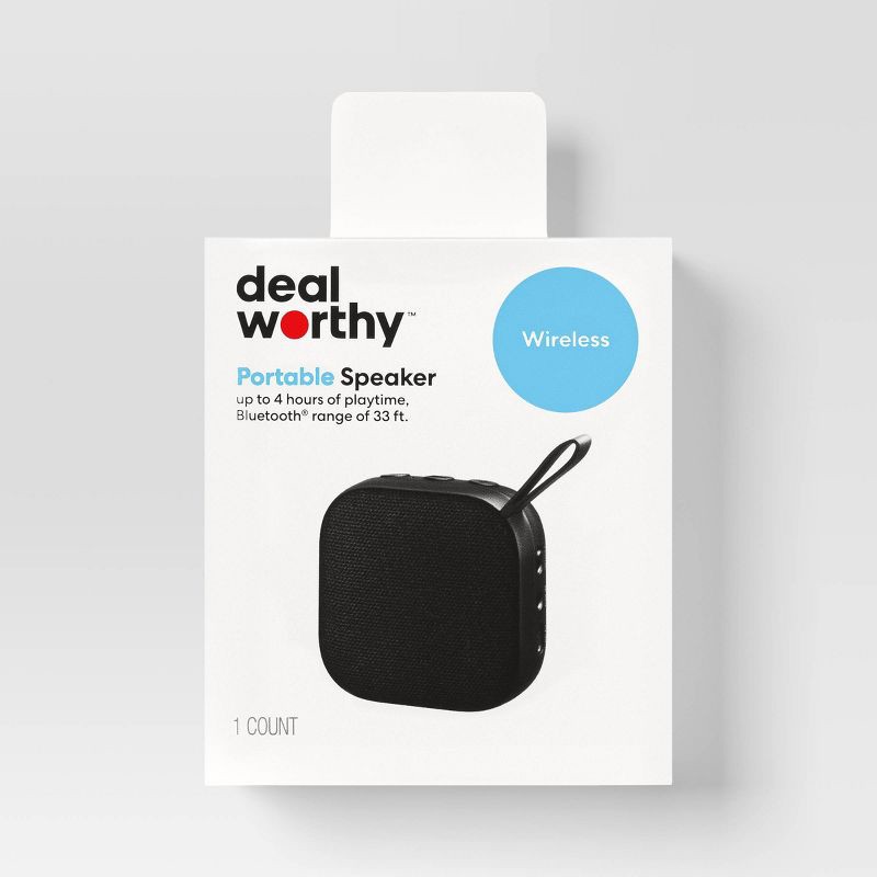 slide 1 of 3, Rechargeable Battery Bluetooth Speaker - dealworthy™ Black: Portable, Wireless USB Connection, 1 ct