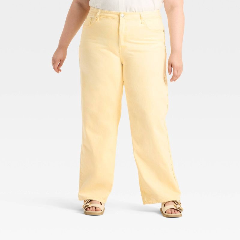 slide 1 of 3, Women's Mid-Rise 90's Baggy Jeans - Universal Thread™ Yellow 2, 1 ct