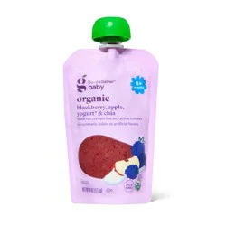 Blackberry Apple Yogurt & Chia Organic Baby Food Pouch - 4oz - Good & Gather™: Age 8 Months+, Ready to Eat, Pureed 2nd Stage