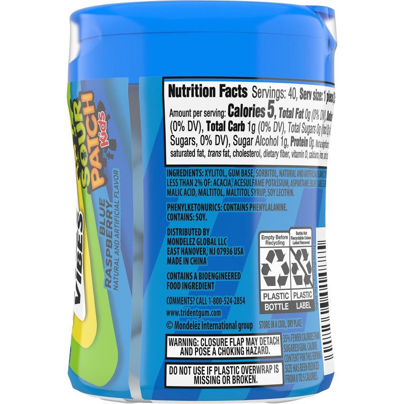 slide 3 of 10, Trident Vibes Sour Patch Kids' Blue Raspberry Chewing Gum - 3.245oz, 3.245 oz
