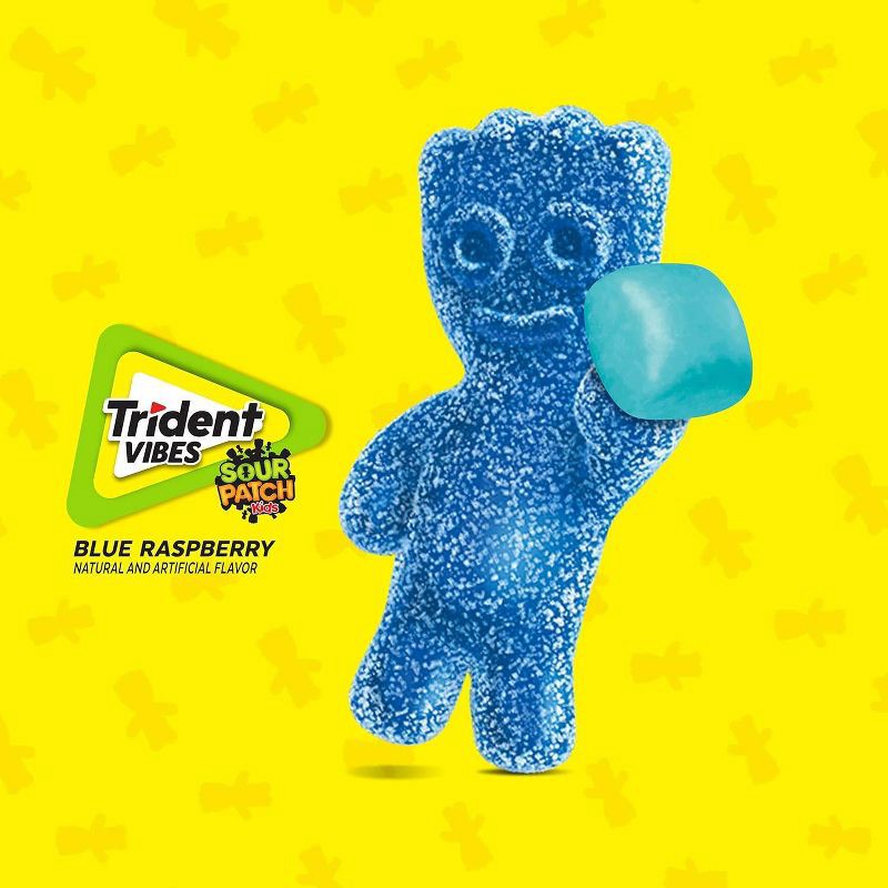 slide 6 of 10, Trident Vibes Sour Patch Kids' Blue Raspberry Chewing Gum - 3.245oz, 3.245 oz