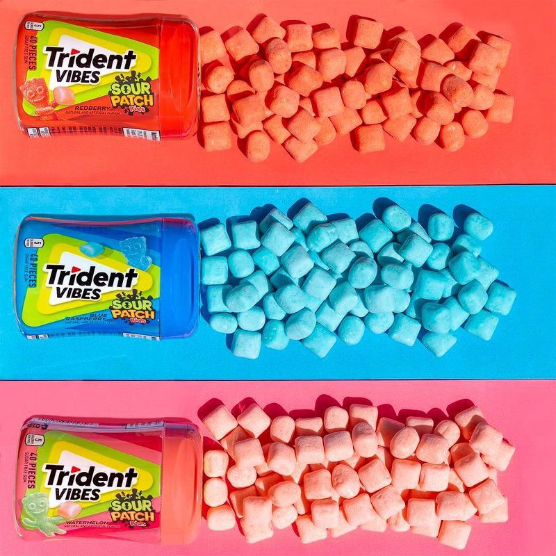 slide 10 of 10, Trident Vibes Sour Patch Kids' Blue Raspberry Chewing Gum - 3.245oz, 3.245 oz