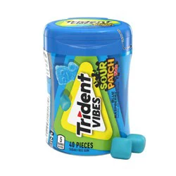Trident Vibes Sour Patch Kids' Blue Raspberry Chewing Gum - 3.245oz
