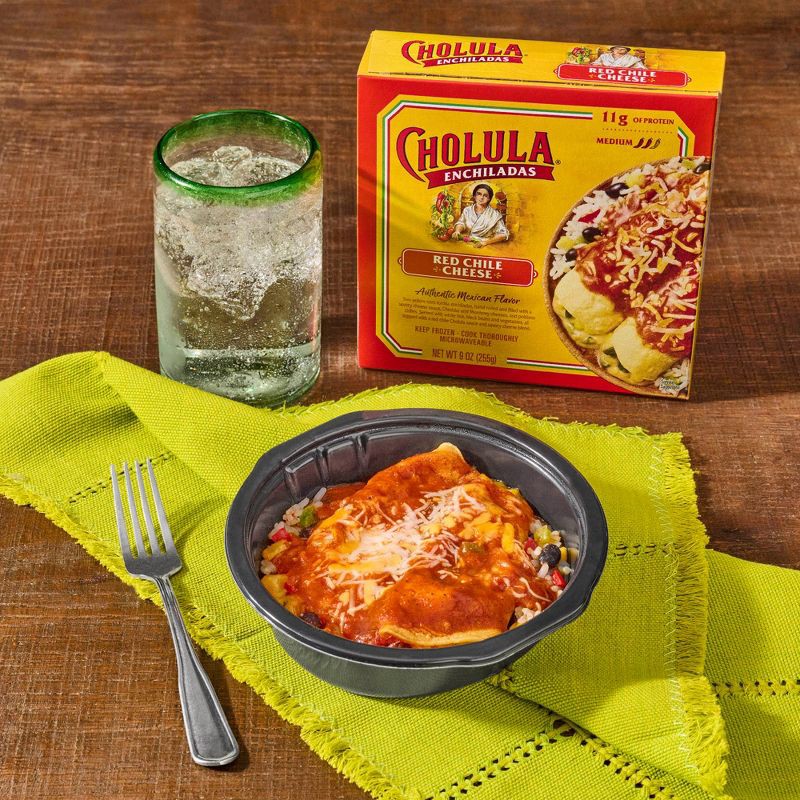 slide 4 of 15, Cholula Frozen Red Chile Cheese Chicken Enchilada - 9oz, 9 oz