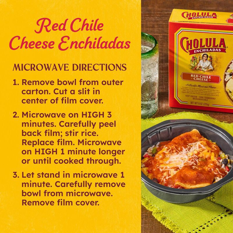 slide 6 of 15, Cholula Frozen Red Chile Cheese Chicken Enchilada - 9oz, 9 oz