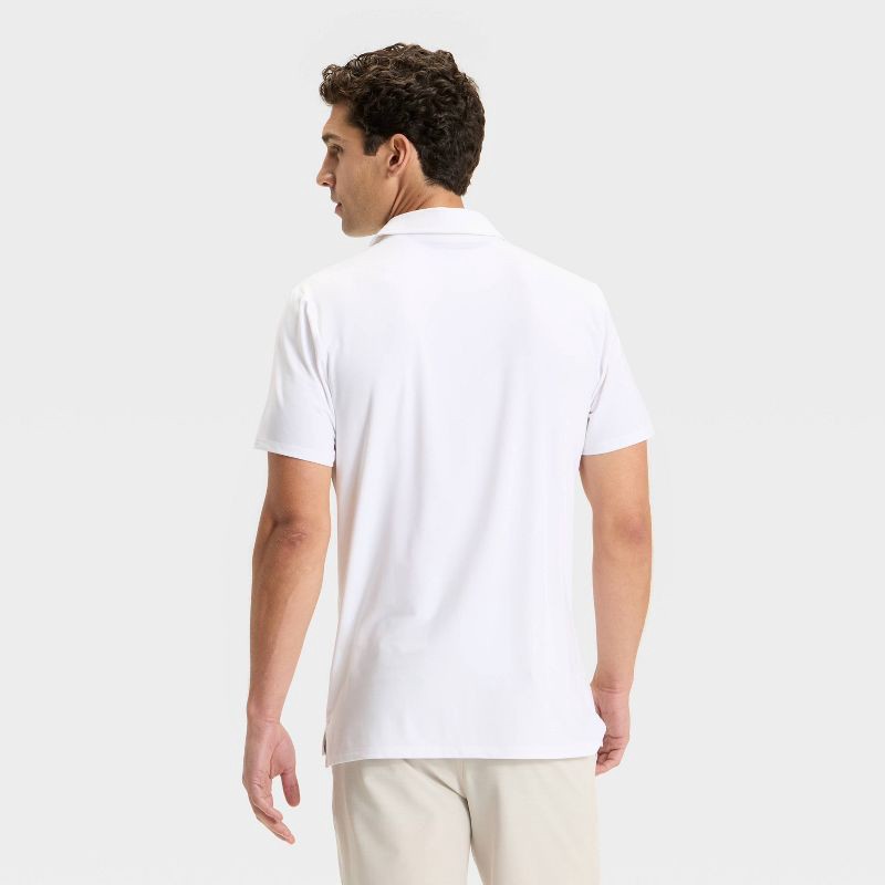 slide 2 of 3, Men's Jersey Polo Shirt - All In Motion™ White L, 1 ct