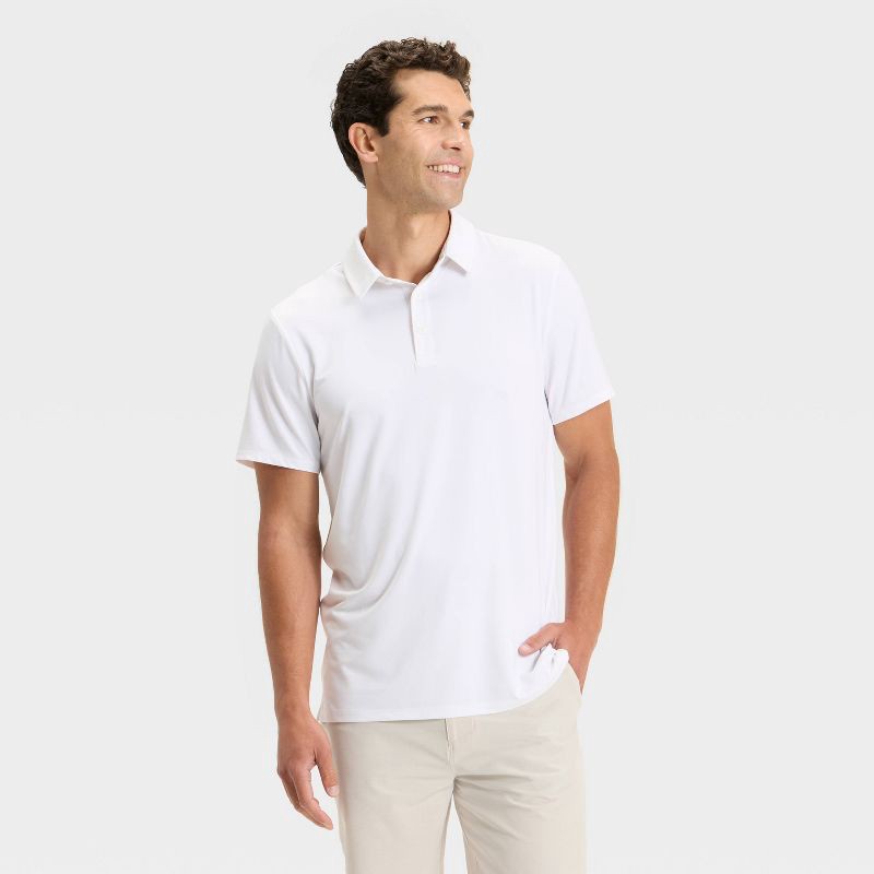 slide 1 of 3, Men's Jersey Polo Shirt - All In Motion™ White XL, 1 ct