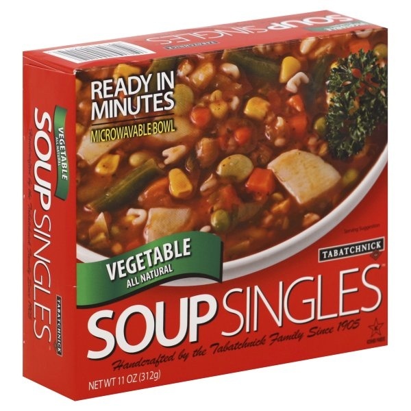 slide 1 of 1, TABATCHNICK Soup Singles Vegetarian Chili, 11 oz