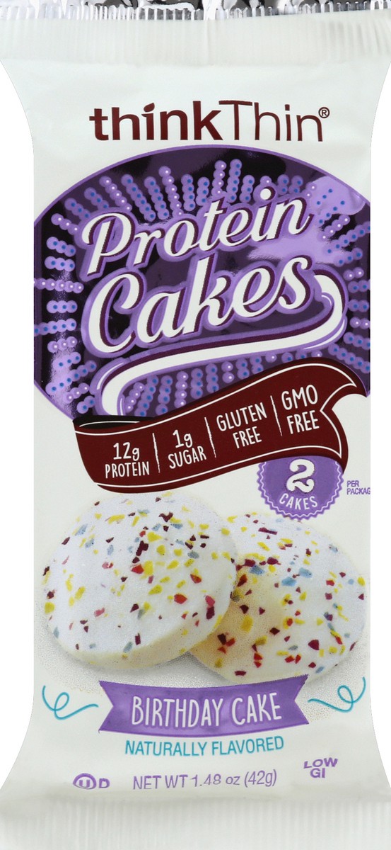 slide 1 of 8, thinkThin Protein Cakes 1.48 oz, 1.48 oz