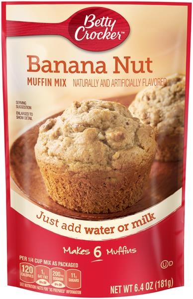 slide 1 of 1, Betty Crocker Banana Nut Muffin Mix Pouch, 6.4 oz