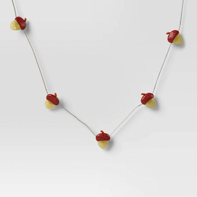 slide 3 of 5, 30ct LED Battery Operated Christmas Acorn Dew Drop Lights Warm White with Gold Wire - Wondershop™, 30 ct