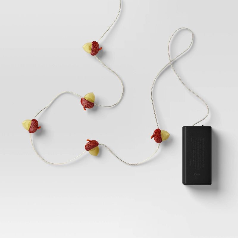 slide 4 of 5, 30ct LED Battery Operated Christmas Acorn Dew Drop Lights Warm White with Gold Wire - Wondershop™, 30 ct