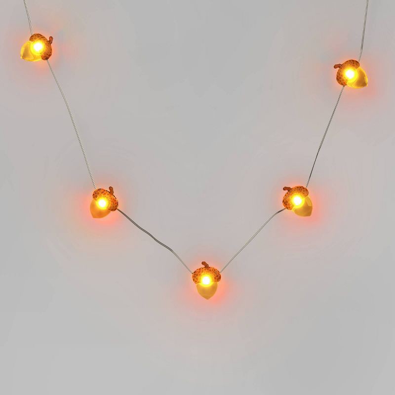 slide 1 of 5, 30ct LED Battery Operated Christmas Acorn Dew Drop Lights Warm White with Gold Wire - Wondershop™, 30 ct