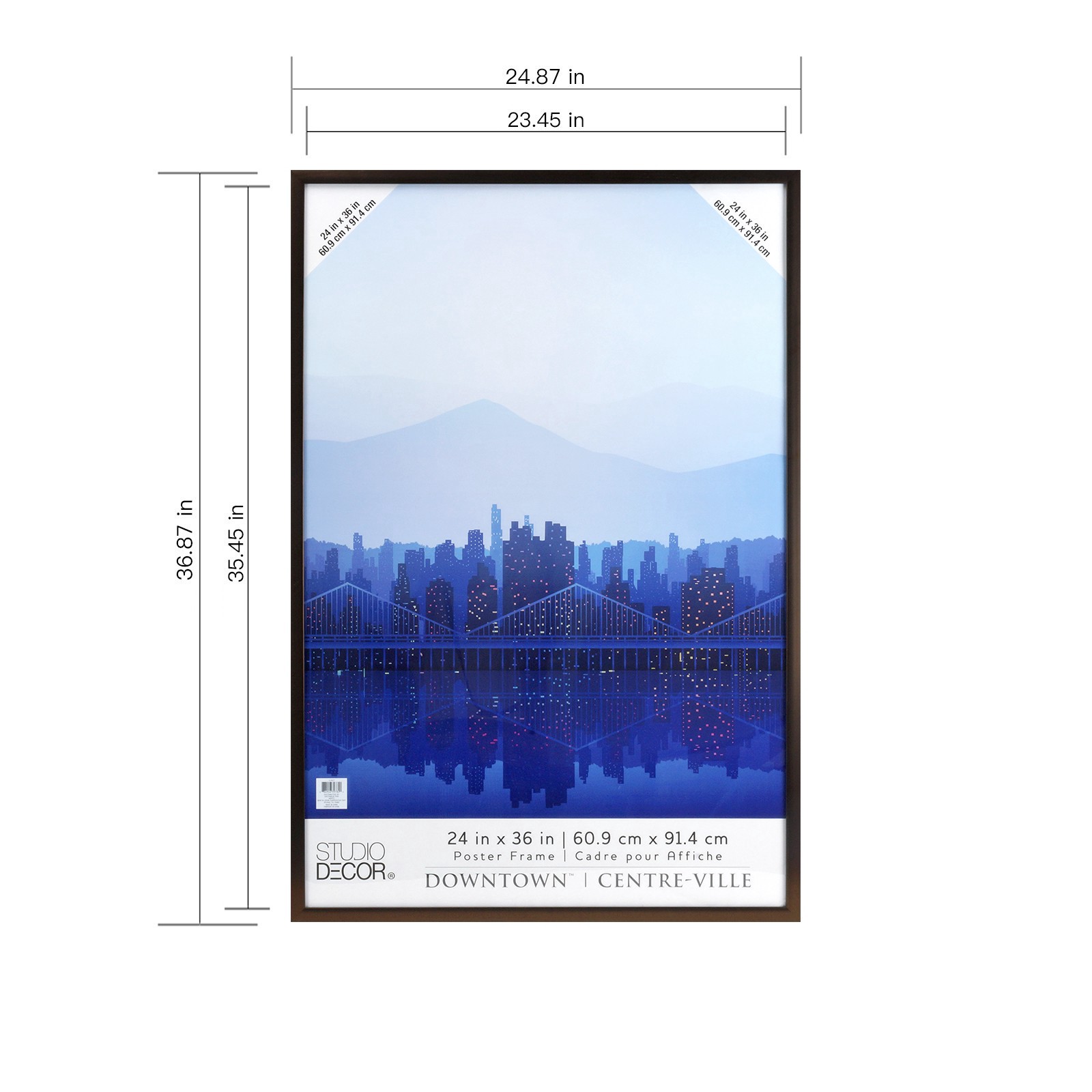 slide 3 of 7, 24" X 36" Bronze Poster Frame By Studio Decor, 24 in x 36 in