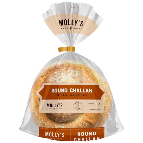 slide 1 of 1, Molly's Jewish Bakery Mbh Round Raisin Challah-rosh/yom - 15 OZ, 15 oz