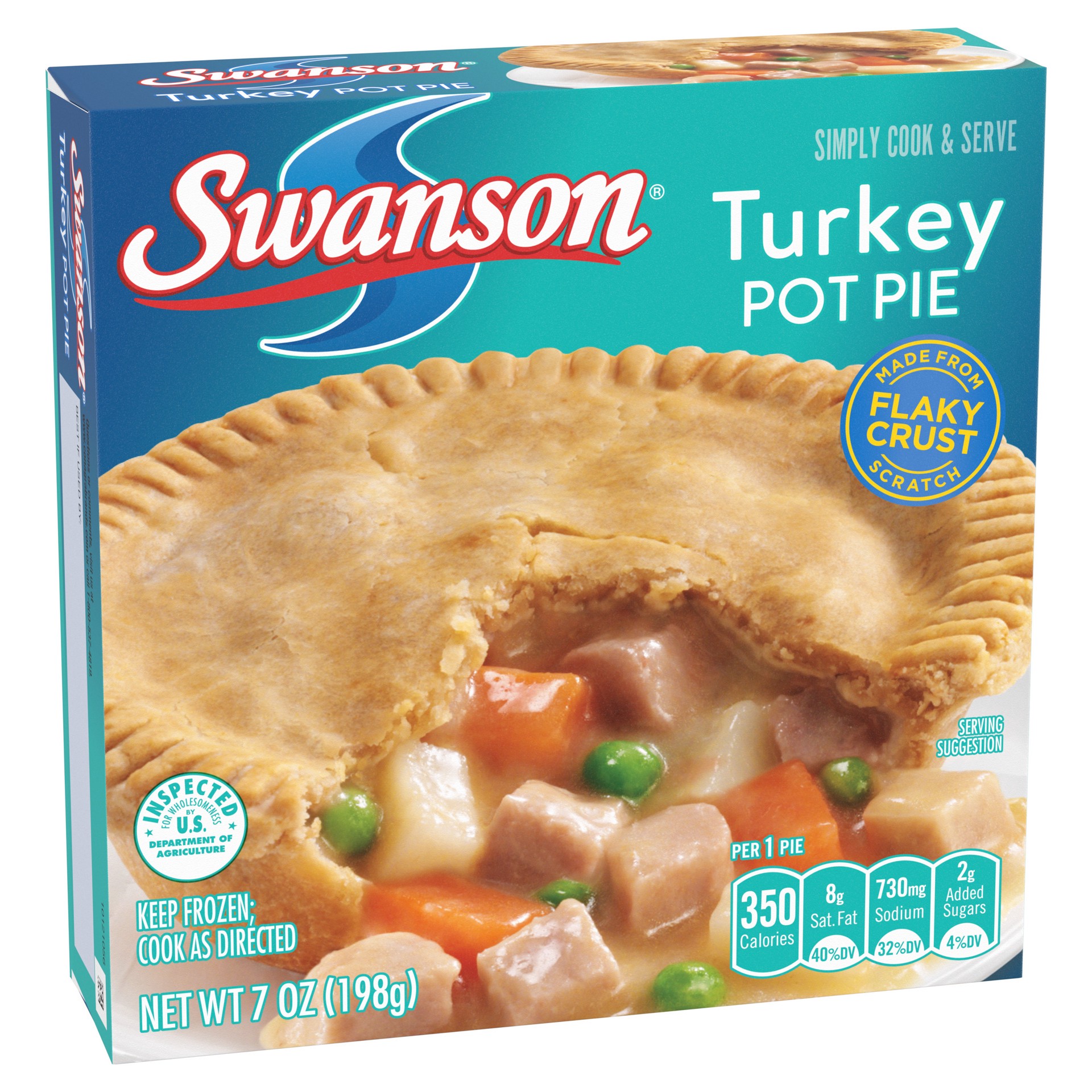 slide 2 of 5, Swanson Individual Turkey Pot Pie Frozen Meal, 7 oz., 7 oz