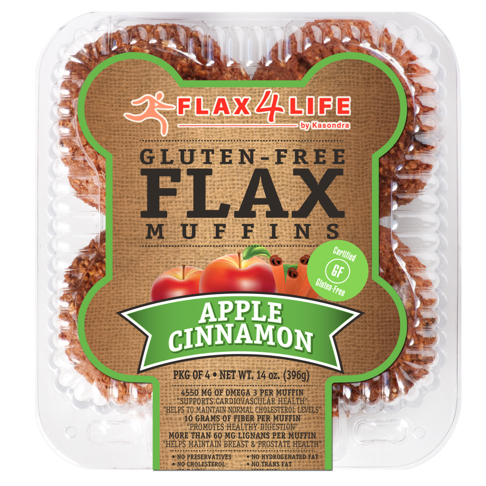 slide 1 of 4, Flax4Life Apple Cinnamon Flax Muffins, 14 oz