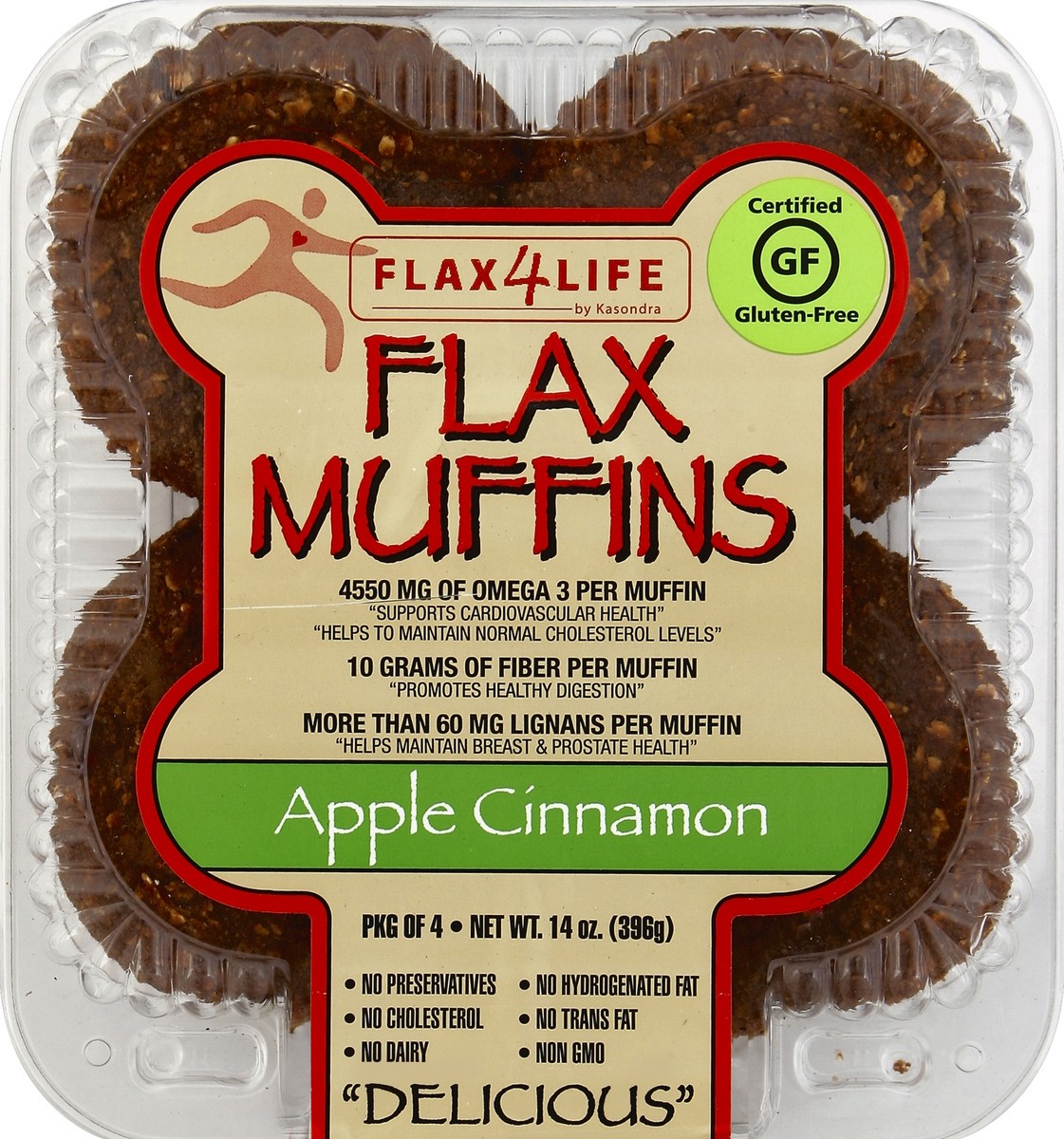 slide 1 of 4, Flax4Life Apple Cinnamon Flax Muffins, 14 oz