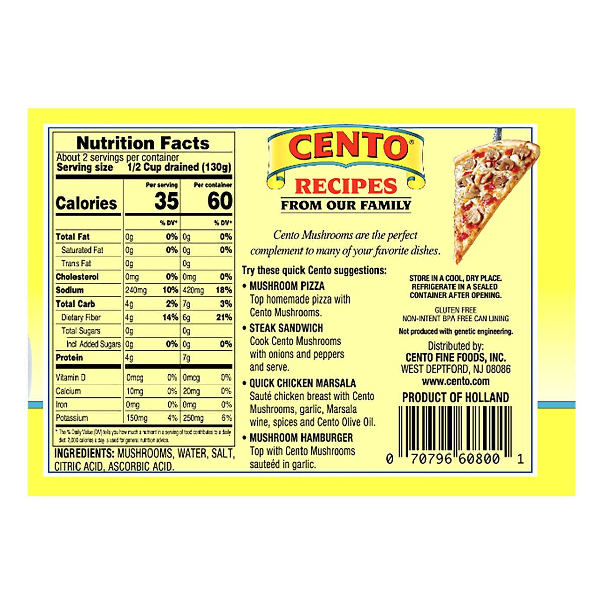 slide 5 of 5, Cento Mushrooms - Stems And Pieces, 8 oz