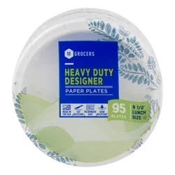 SE Grocers Paper Plates 8 1/2" Lunch Size Heavy Duty Designer