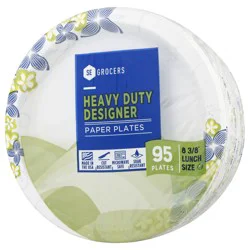 SE Grocers Paper Plates 8 1/2" Lunch Size Heavy Duty Designer