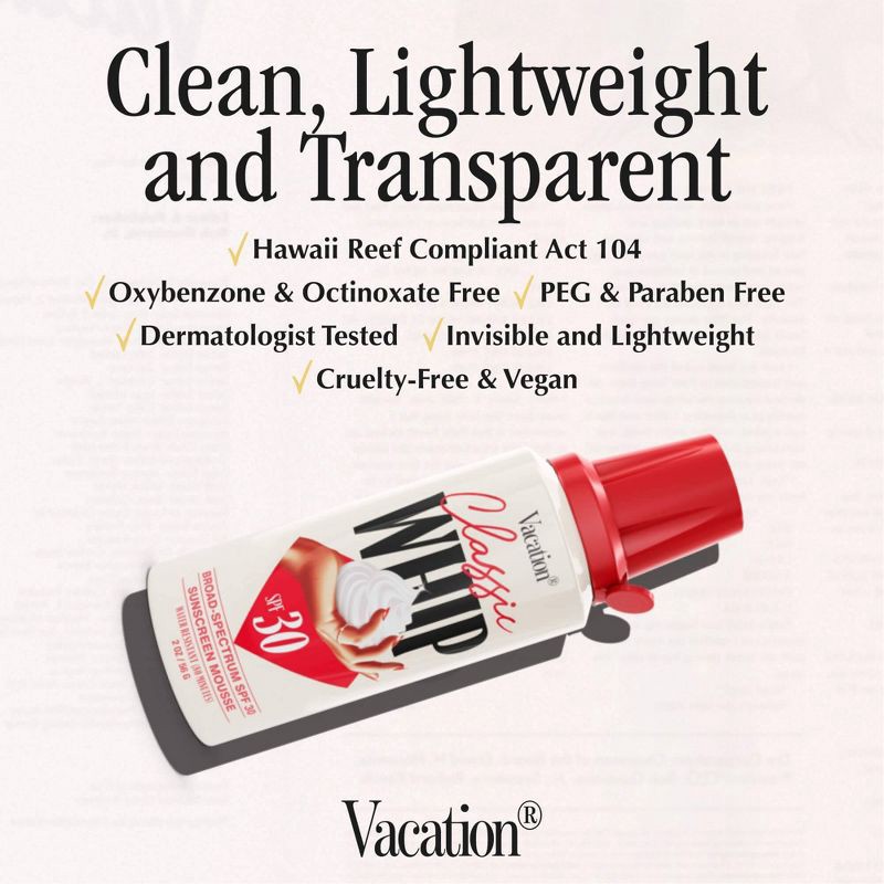 slide 7 of 11, Vacation Classic Sunscreen Whip - SPF 30 - 1.4oz, 30 x 1.4 oz