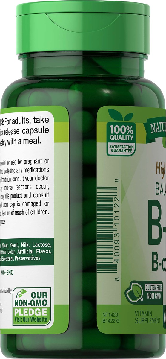 slide 4 of 5, Nature's Truth High Potency Balanced Vitamin B-100 B-Complex, 60 ct